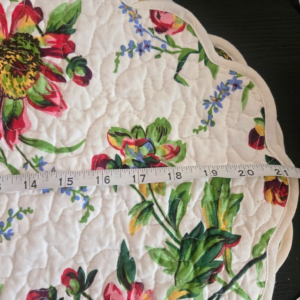 Set of 4 quilted oval floral April‎ Cornell placemants NWT - Picture 3 of 5